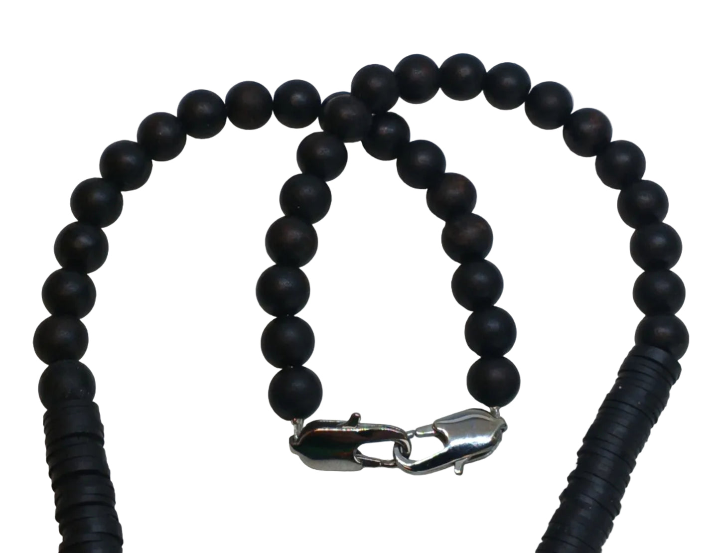 Tuareg Cross Lariat Necklace — Amber Resin, Batik Bone Beads & Silver Pendant