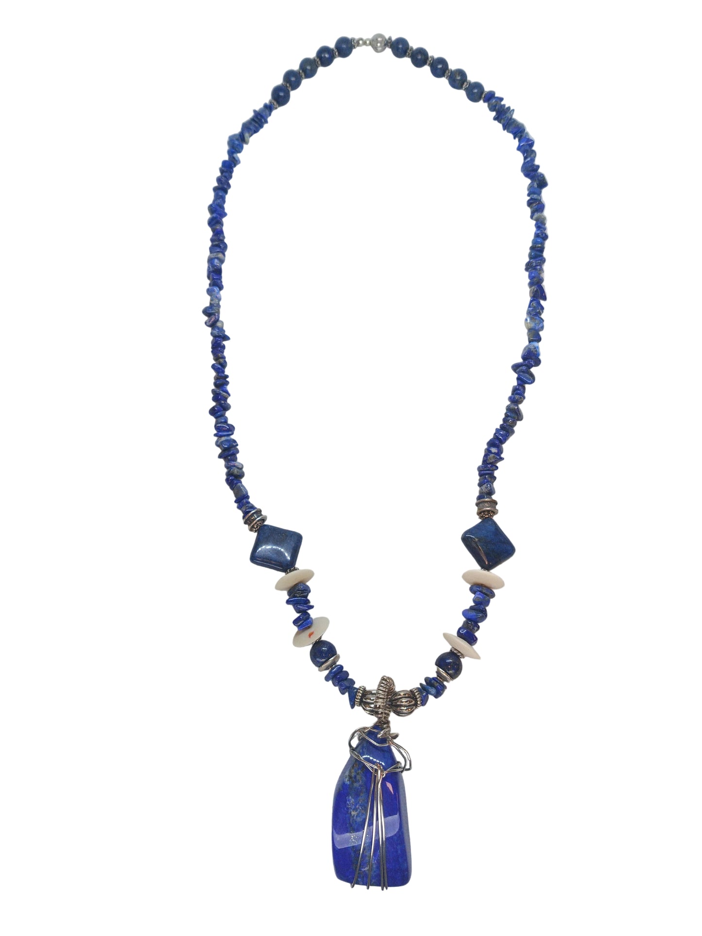 Lapis Lazuli Wire-Wrapped Necklace