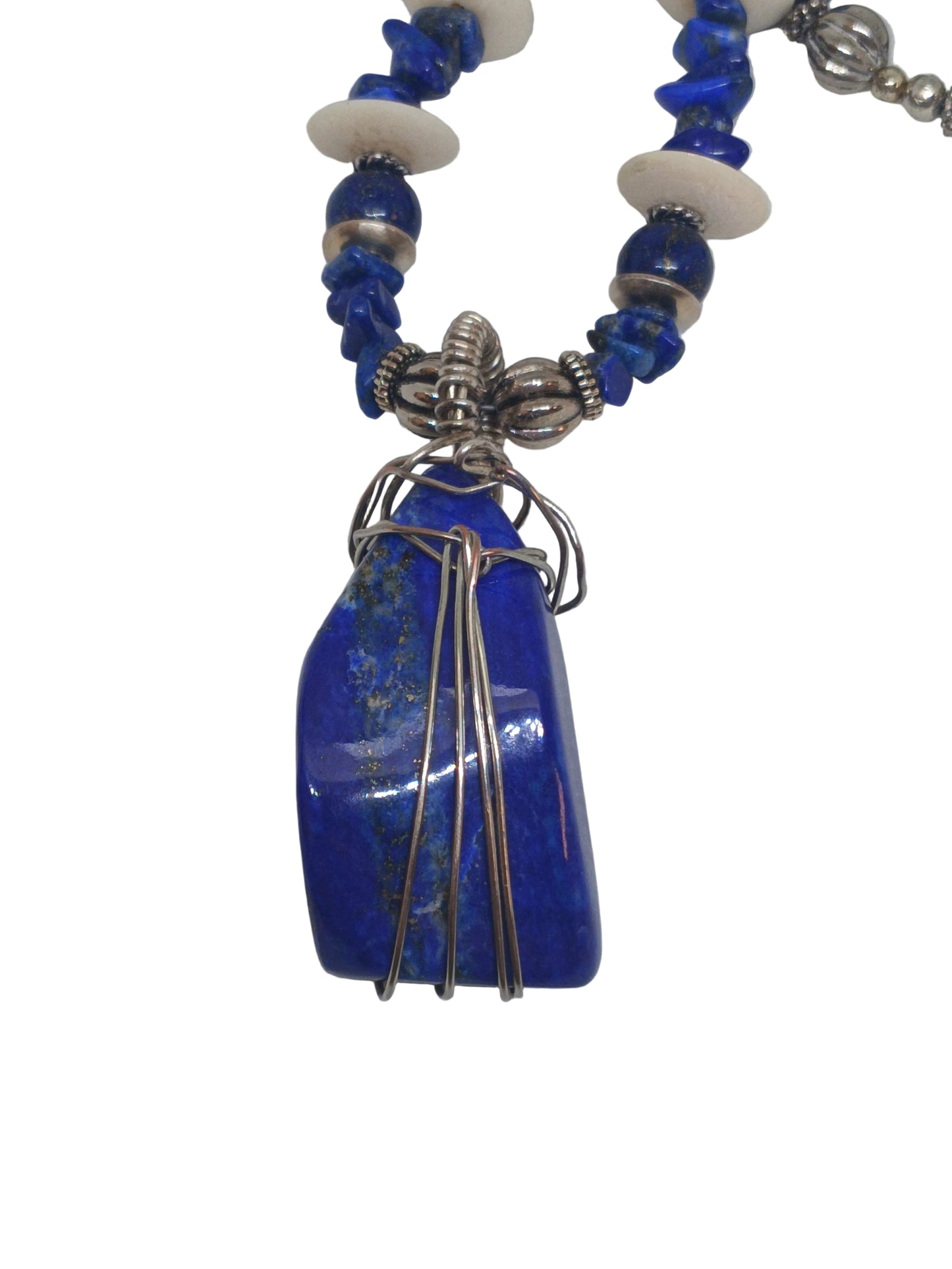 Lapis Lazuli Wire-Wrapped Necklace