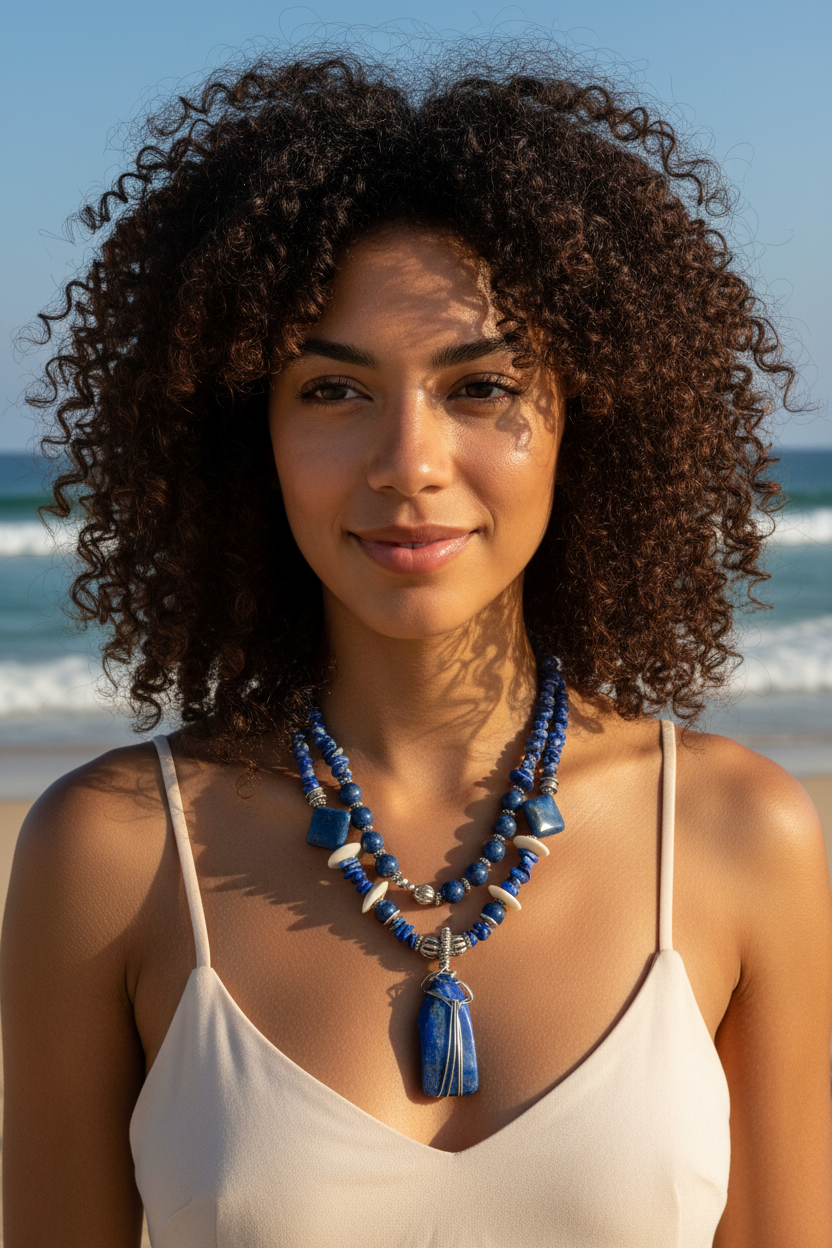 Lapis Lazuli Wire-Wrapped Necklace