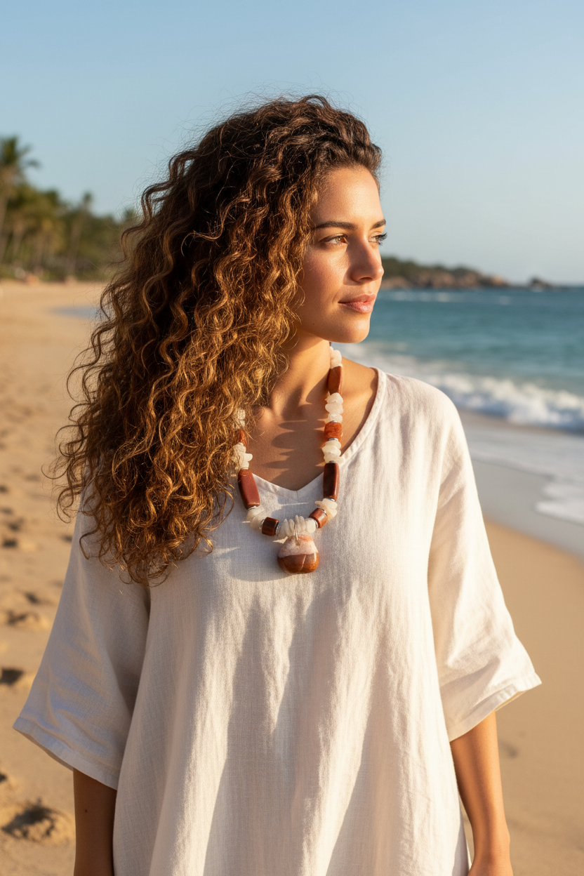 Mookaite & Moonstone Beaded Necklace